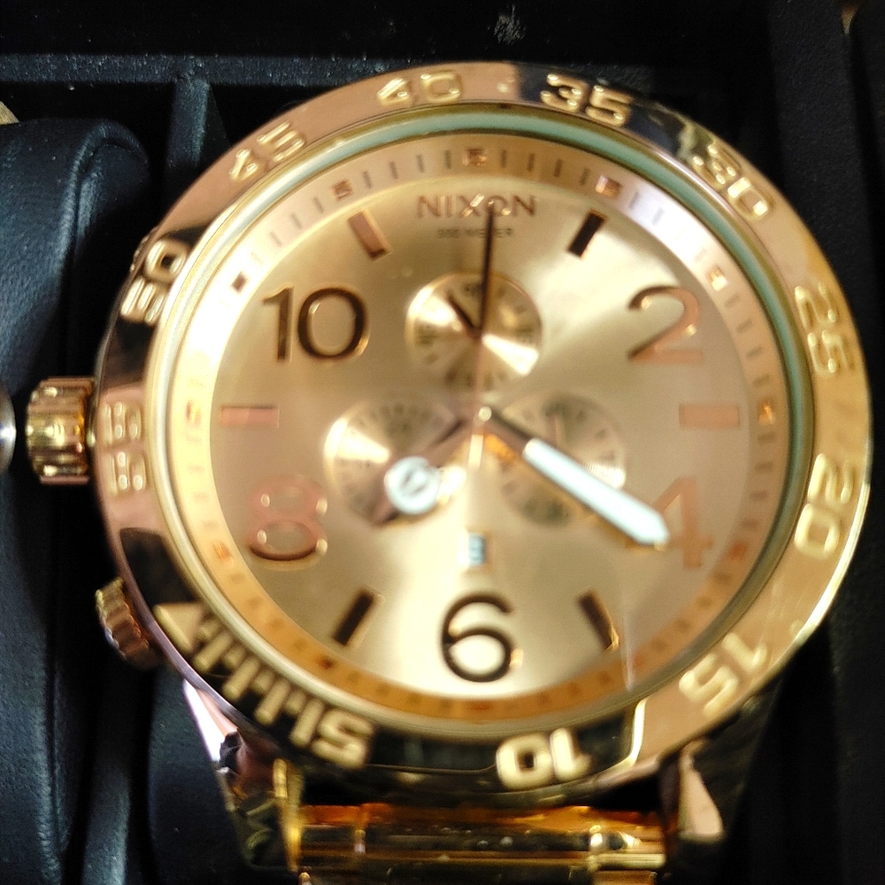 Nixon 51 30 rose gold watch